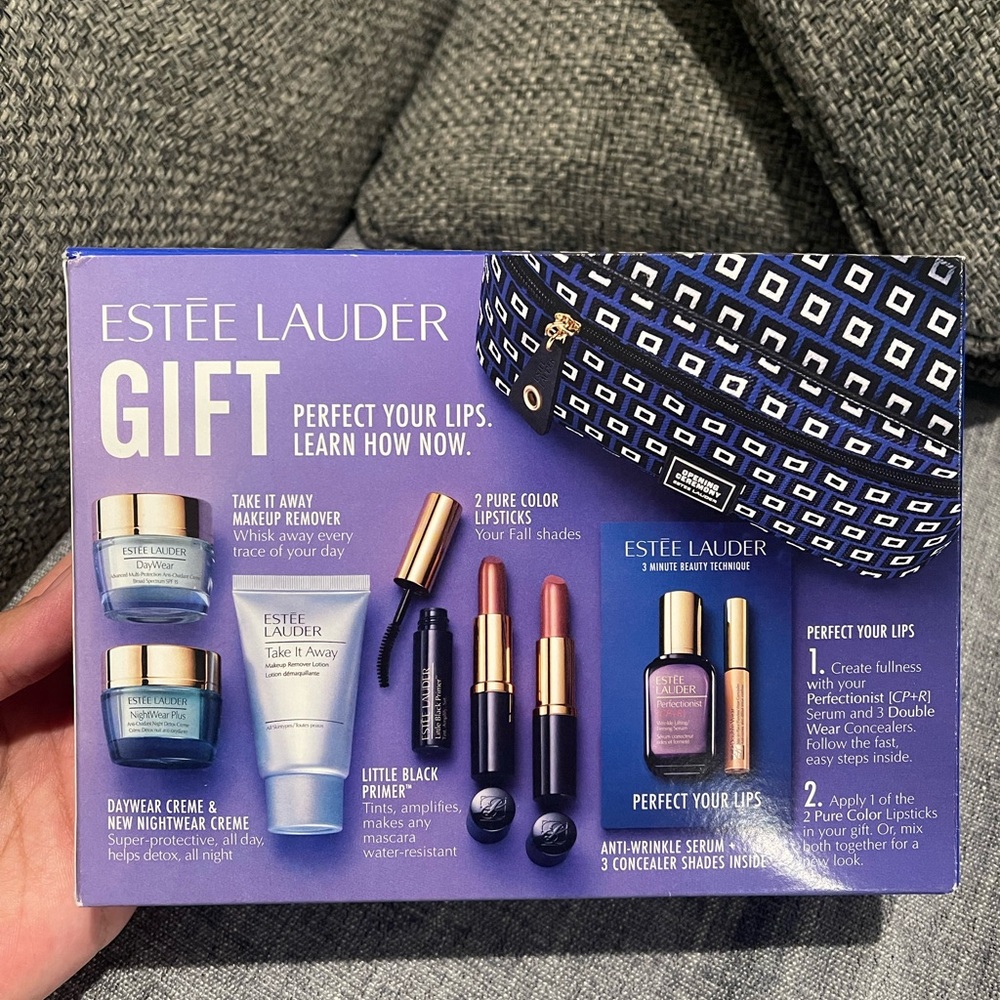 Estee Lauder Lipstick Duo - Bold Red and Soft Pink